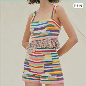 SAYLOR Rainbow Tassel Gwendolyn Tank & Shorts Set